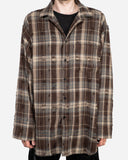 BROWN DISTRESSED OVERSHIRT