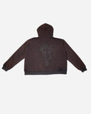 Washed Emblem Zip Hoodie