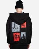 RED EMBLEM ZIP HOODIE